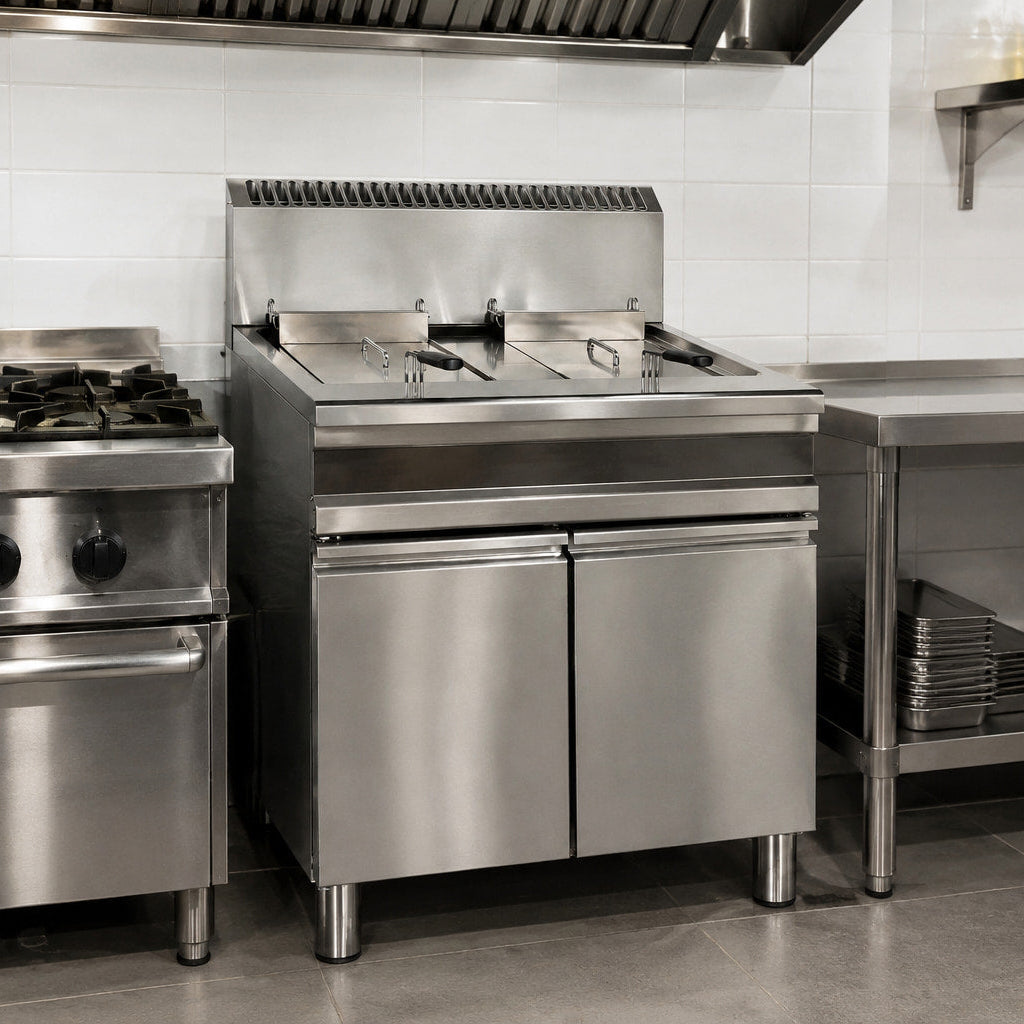 Freidora industrial de gas 20 litros en cocina
