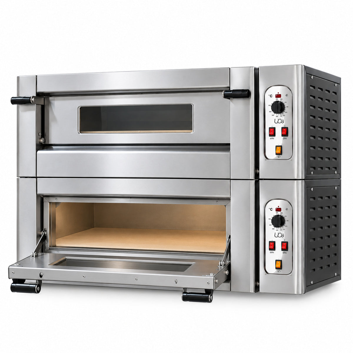 Horno de pizza doble cámara abierto