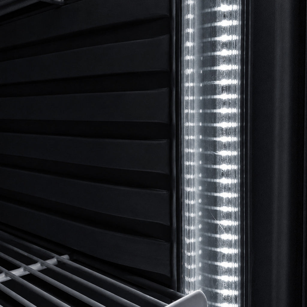luz led armario expositor negro 372 litros